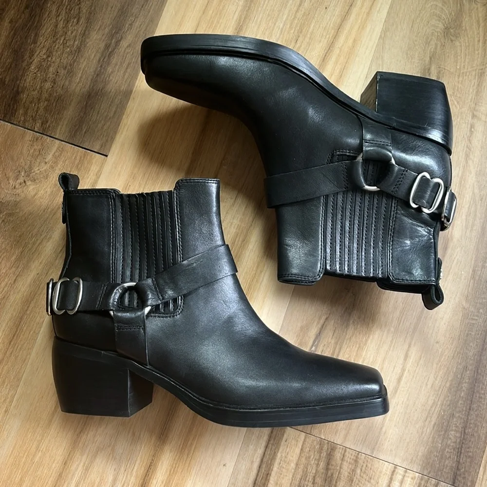 Sam Edelman Bellamie Motorcycle Bootie‎ Black Leather Size 7.5 NWOT